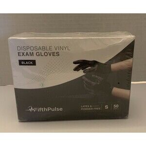 Fifth Pulse Nitrile Exam Latex & Powder Free THICK Gloves - Black - 50 pks (S)